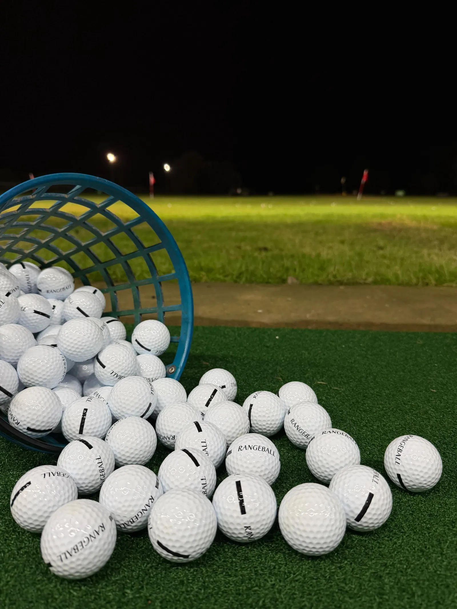 A basket of range balls at Country Golf